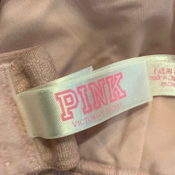 VS Pink Velvet Triangle Bralette in Baby Pink Small - Picture 8 of 10